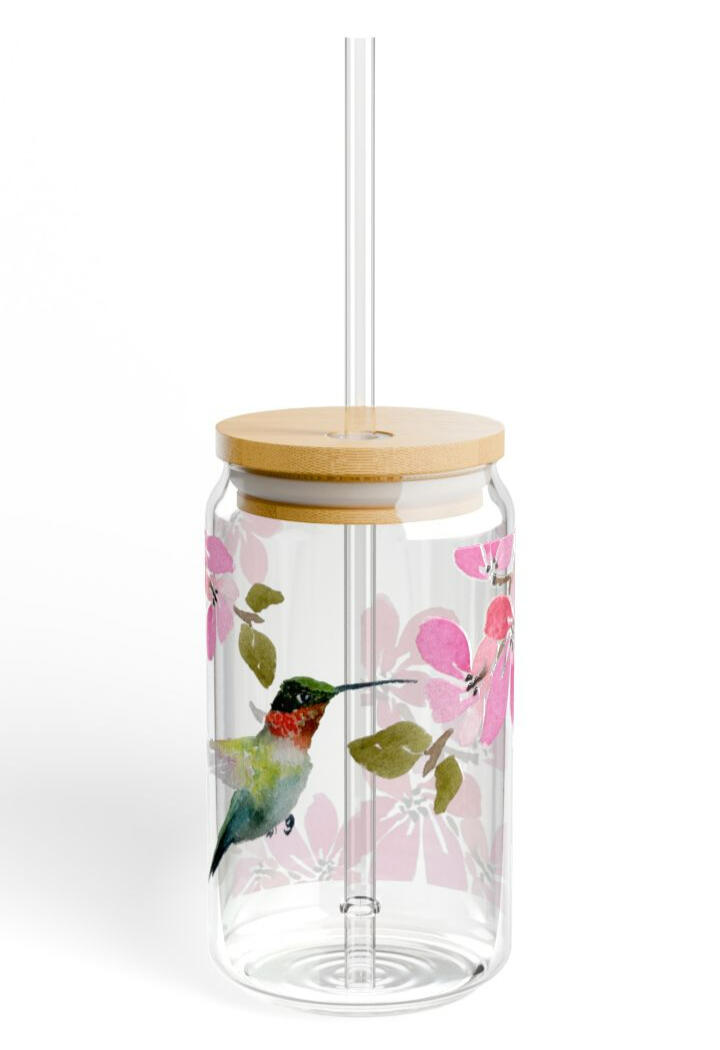 Sipper Glass - Hummingbird $25