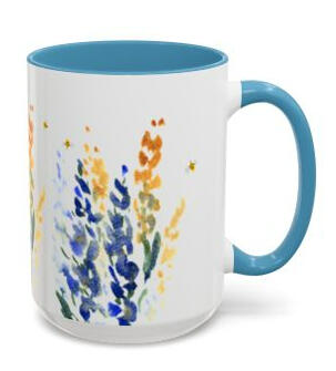 Mug - Blue wildflower $15