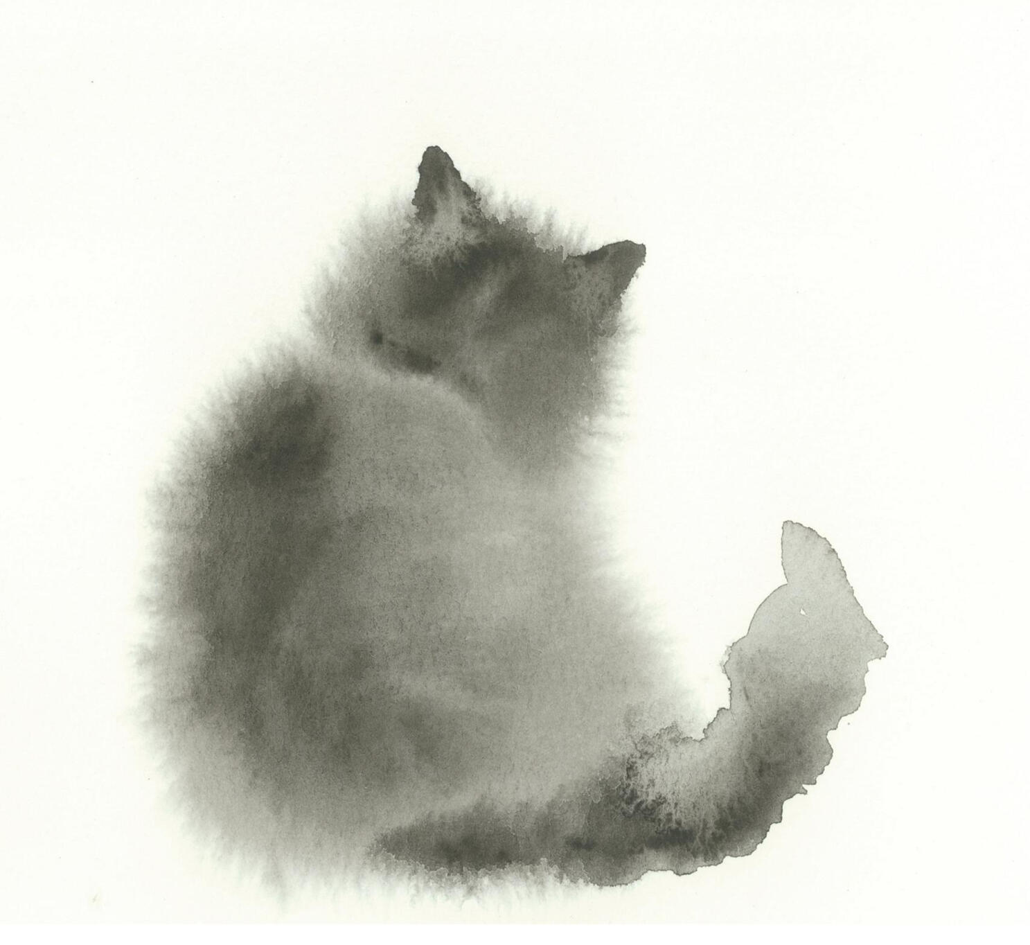 Watercolor "Sassy Cat" Private Collection